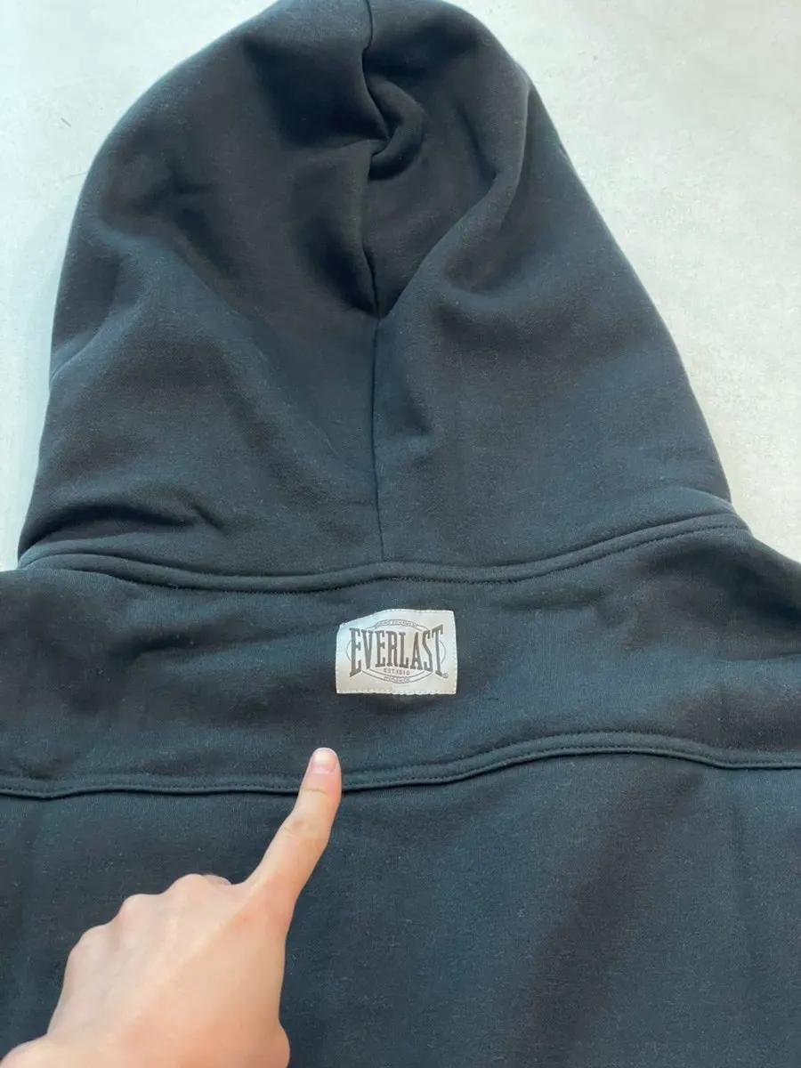 Logo patch on the back of the hood