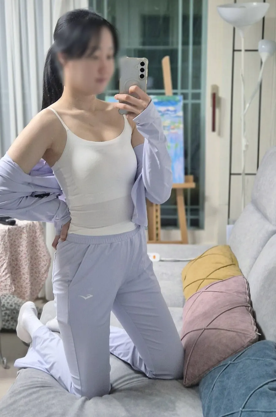 Wearing the Running Crew set as a walking outfit