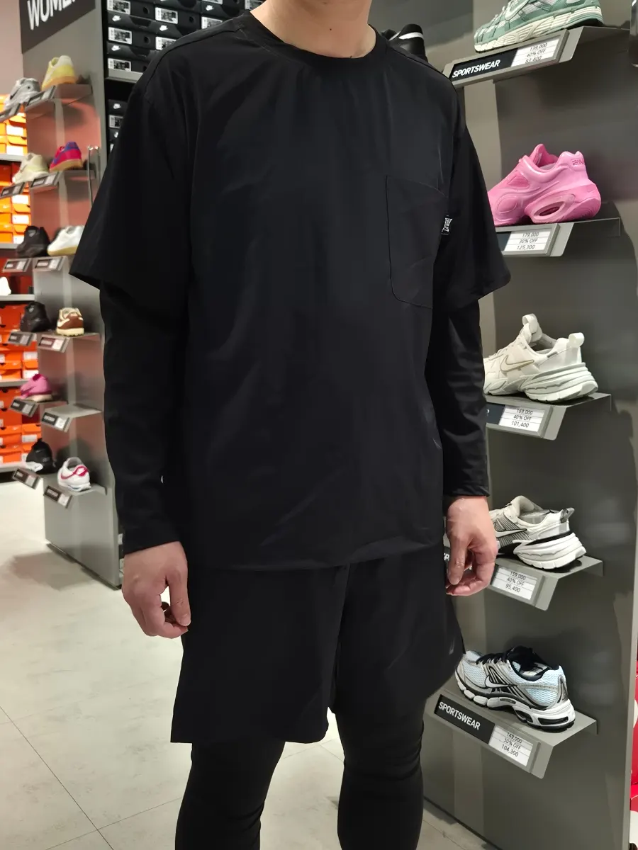 Top and bottom length and fit of the Everlast Running Crew Set