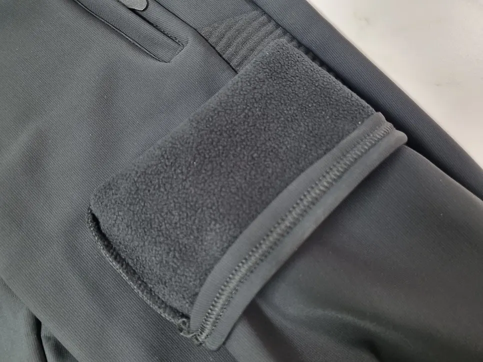 Fleece-lined pants material and care instructions