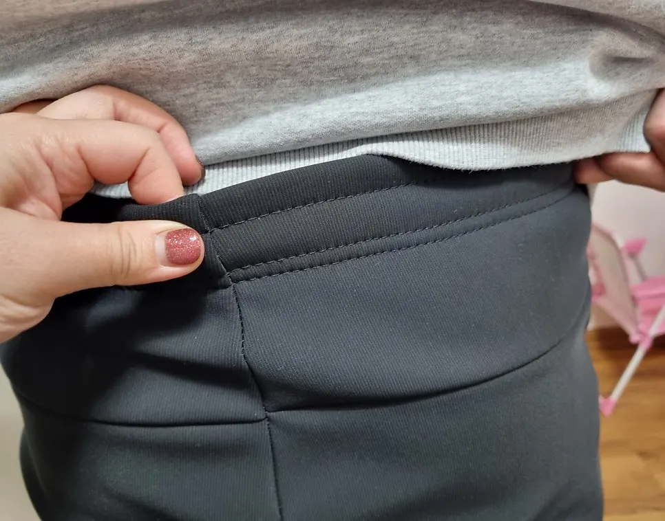 Back view of straight-fit fleece-lined pants
