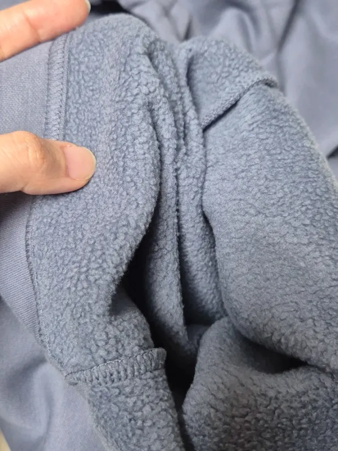 Top and bottoms of the fleece-lined tracksuit set