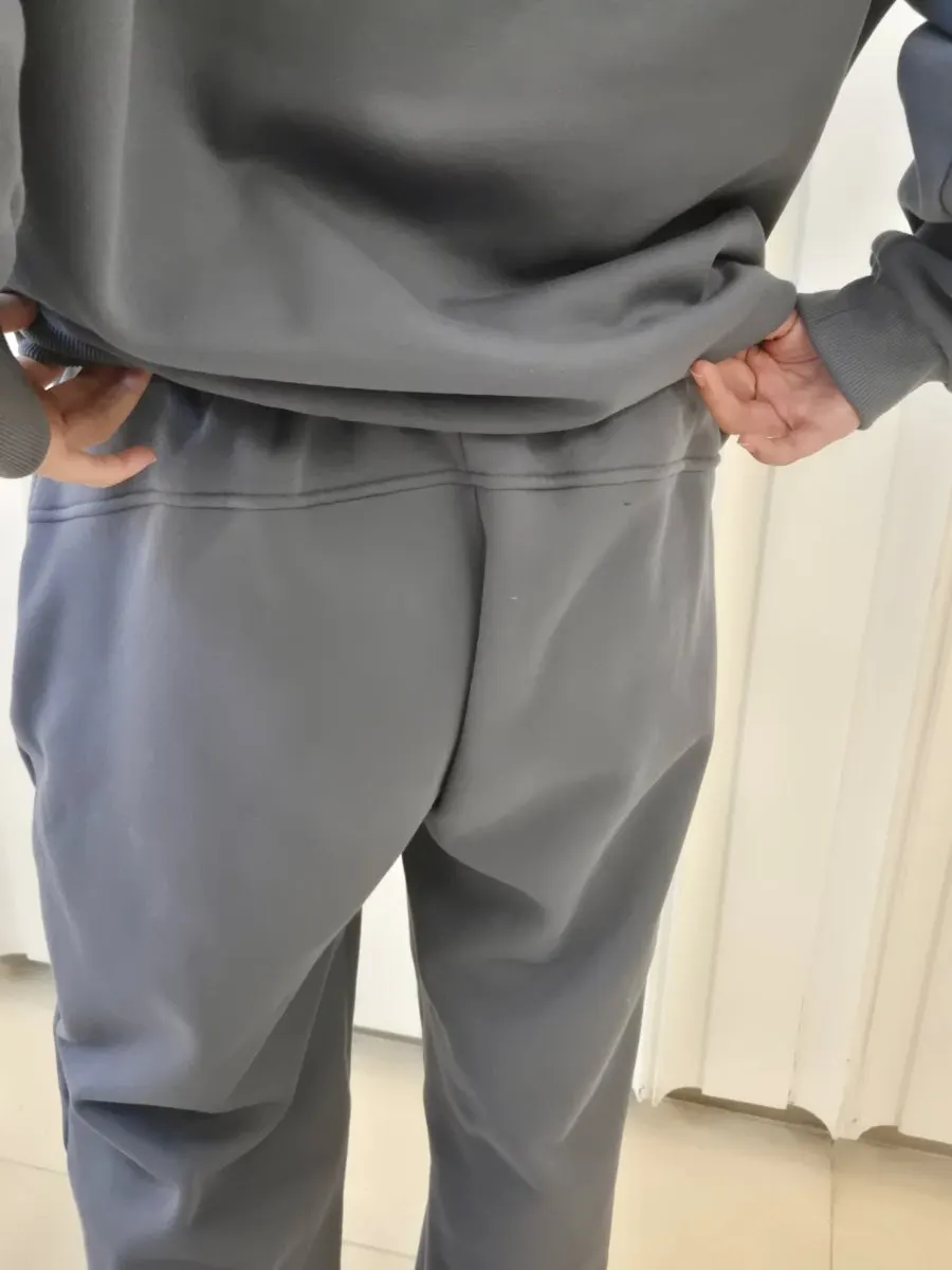 Detail of the fleece-lined tracksuit top