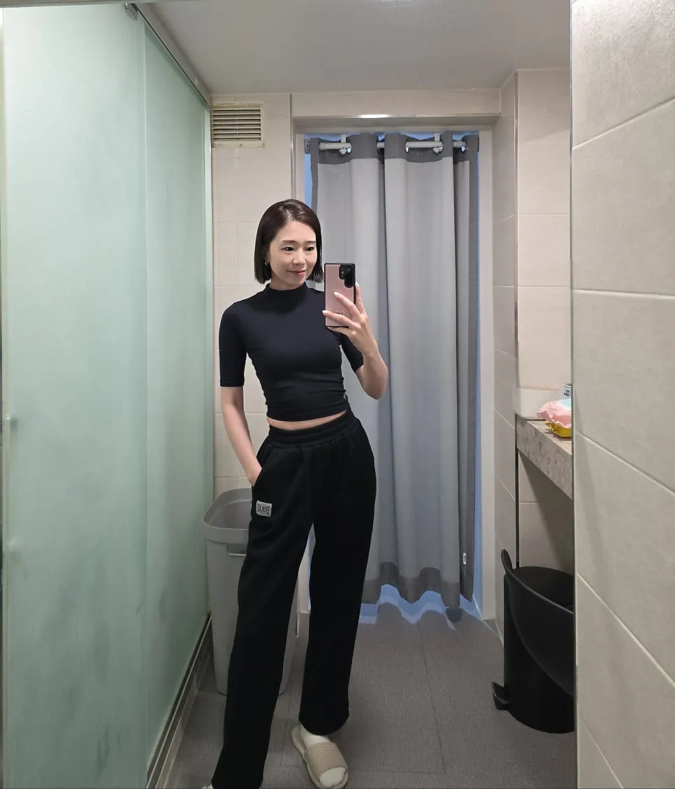 Hoodie zip-up and pants worn after a workout