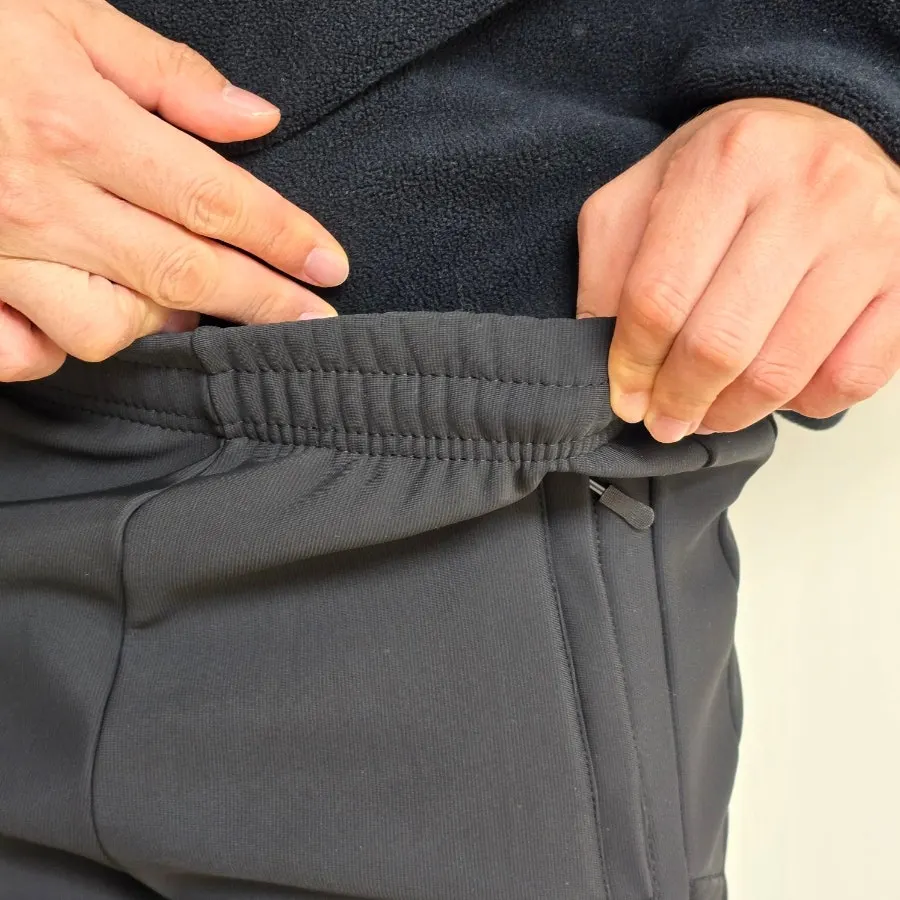 Pants showing the condition of the knees and fleece