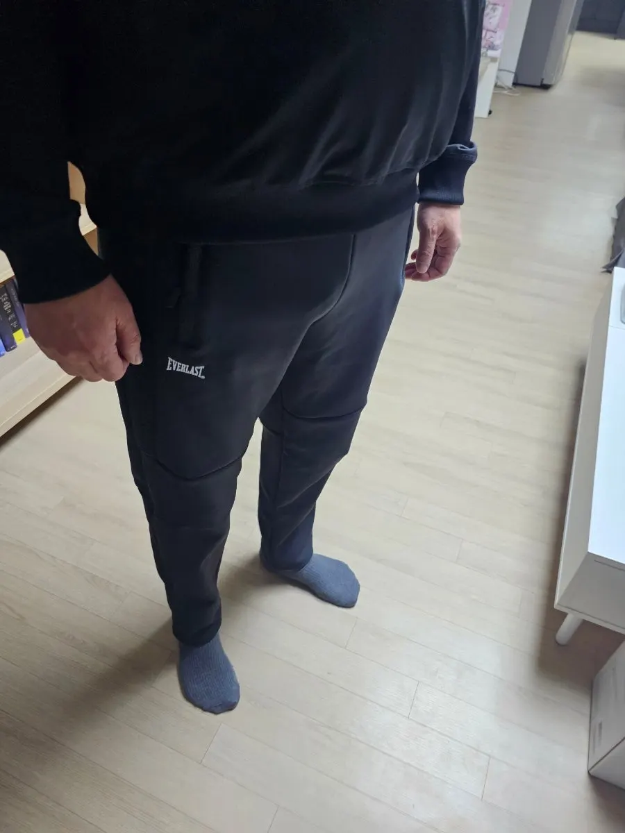 Straight-fit winter pants being worn