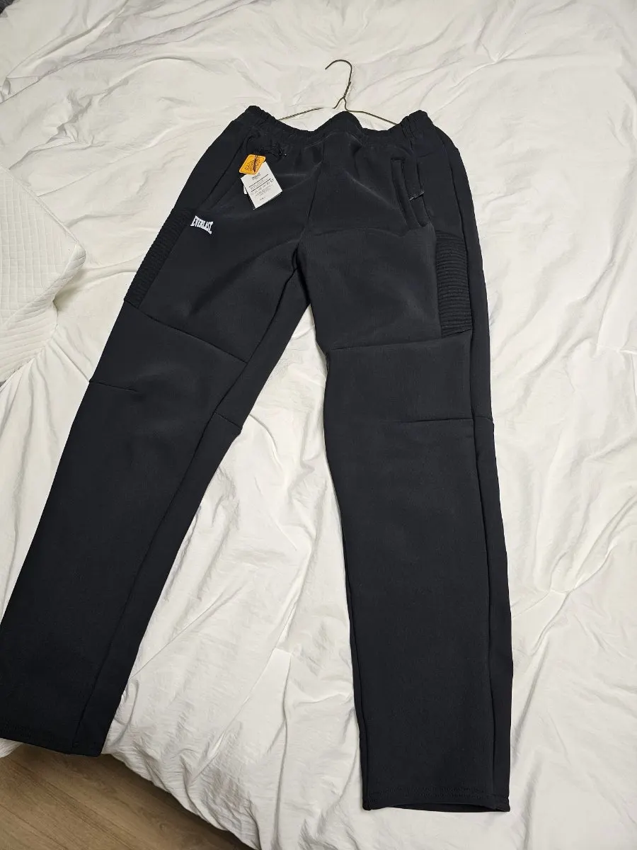 Fleece-lined pants styled with a top