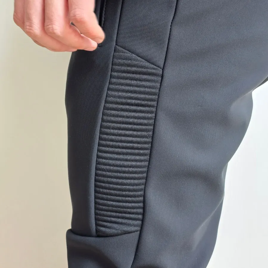 Fleece-lined pants worn for a casual outing