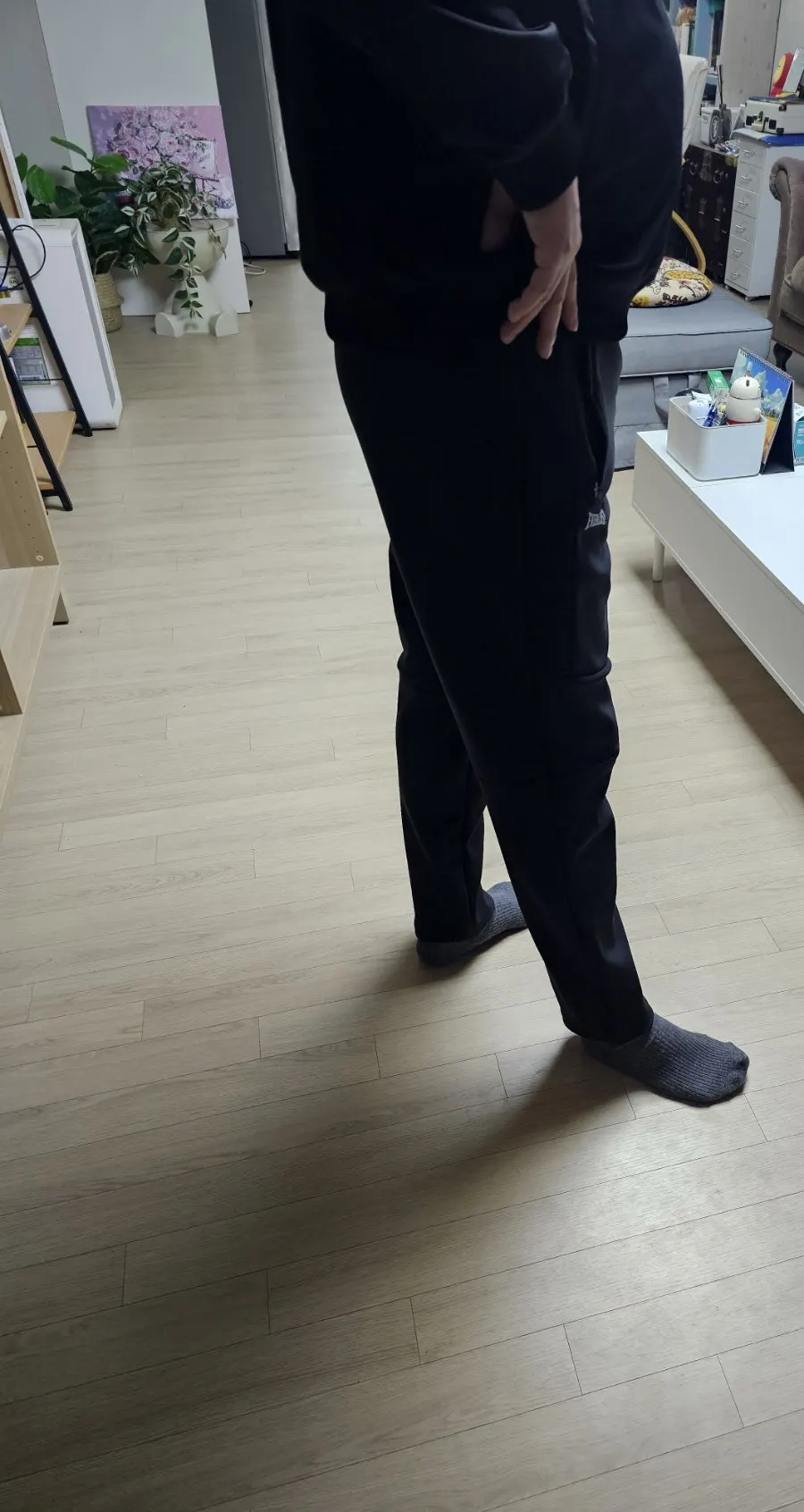Winter fleece-lined pants worn on a windy day