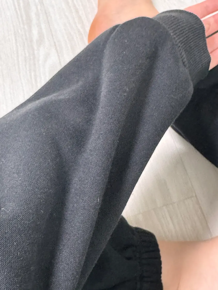 Full view of the fleece-lined hoodie and pants set