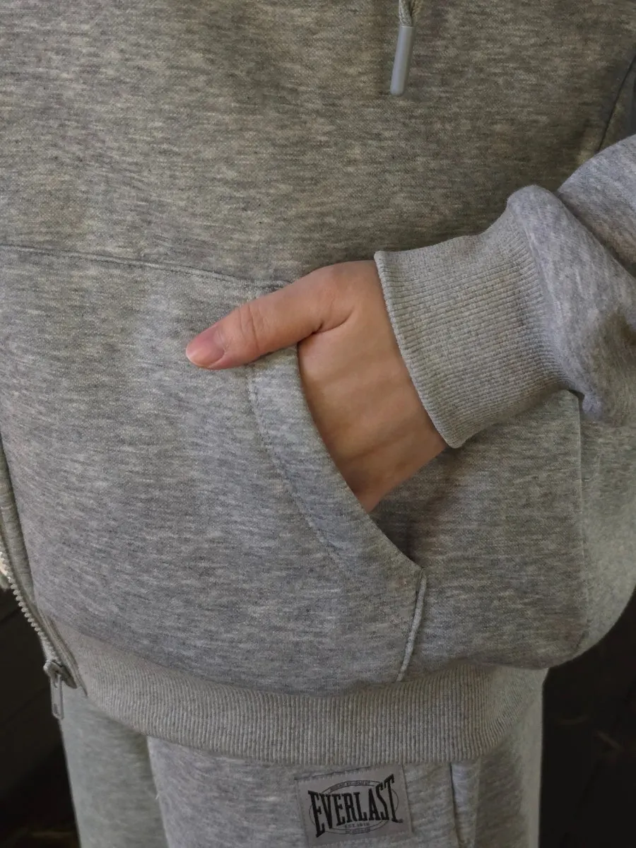 Winter fleece tracksuit worn