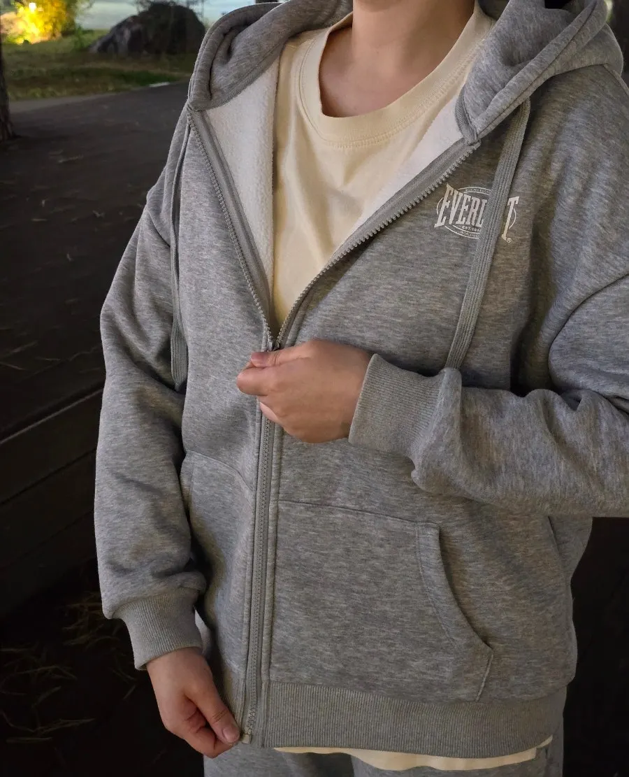 Hooded zip-up with a kangaroo pocket