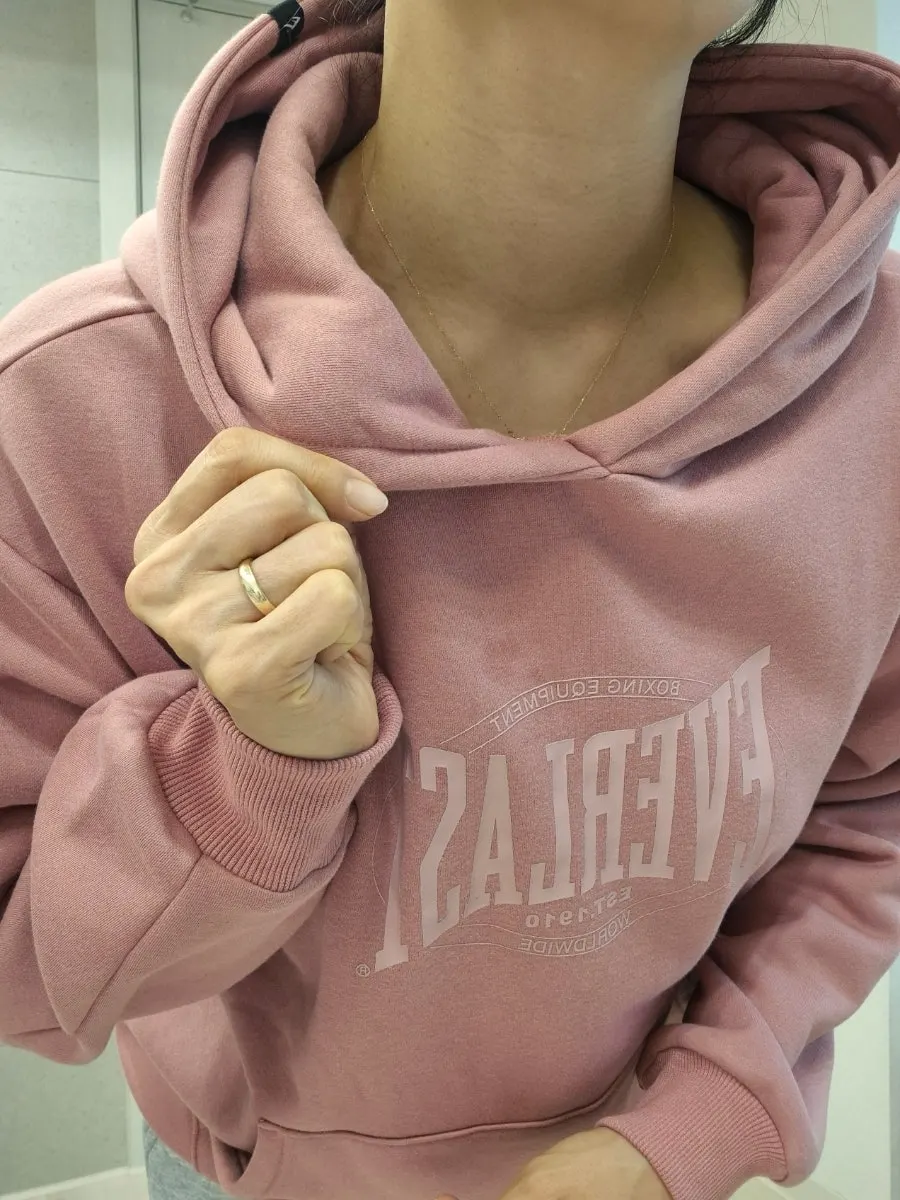 Wearing the indie-pink fleece hoodie