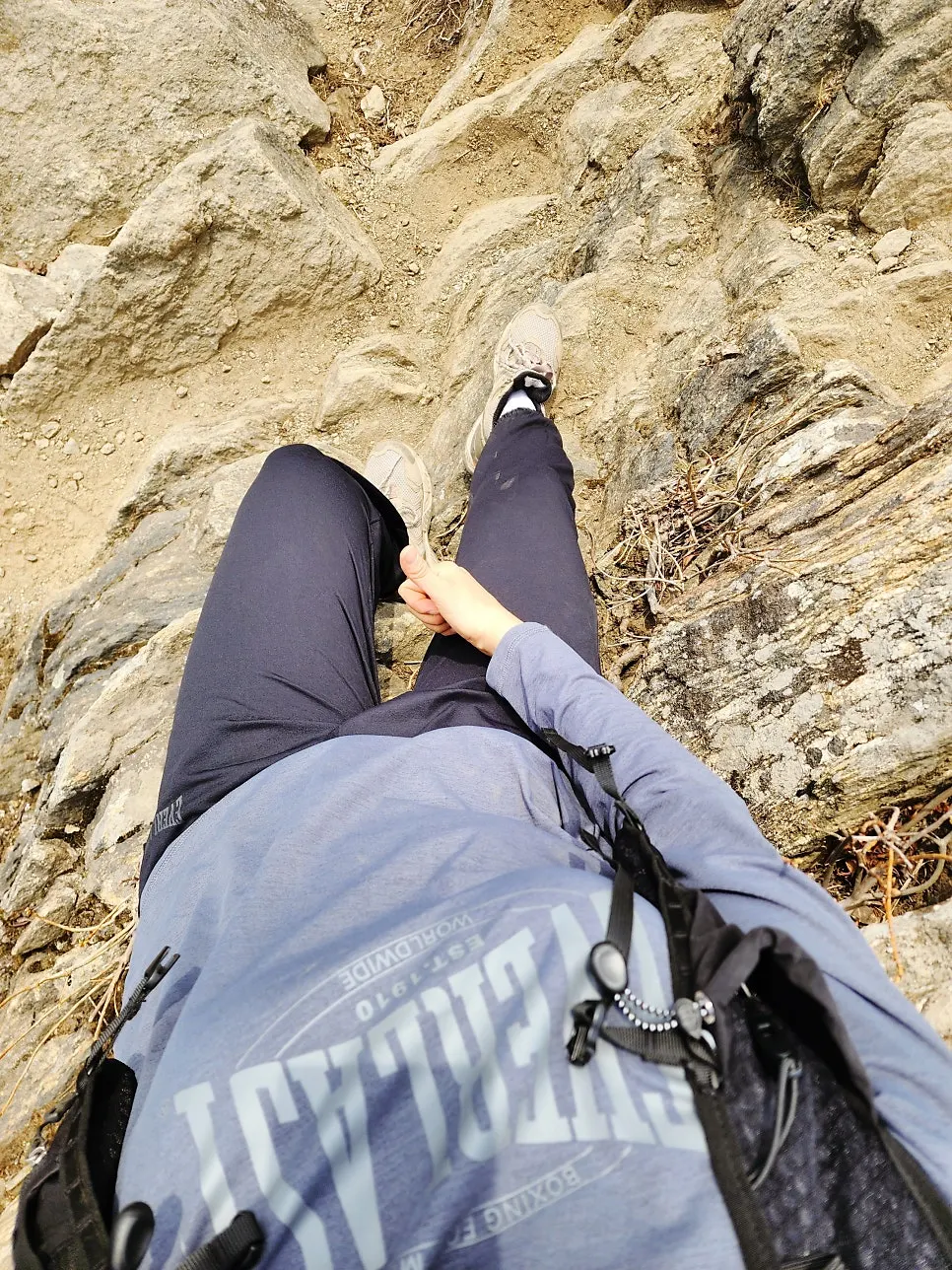 Everlast tracksuit worn during a hike