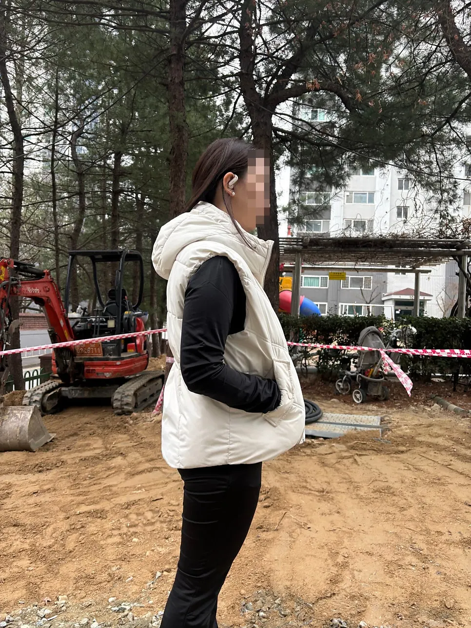 Running jacket and bootcut pants styled as everyday clothing