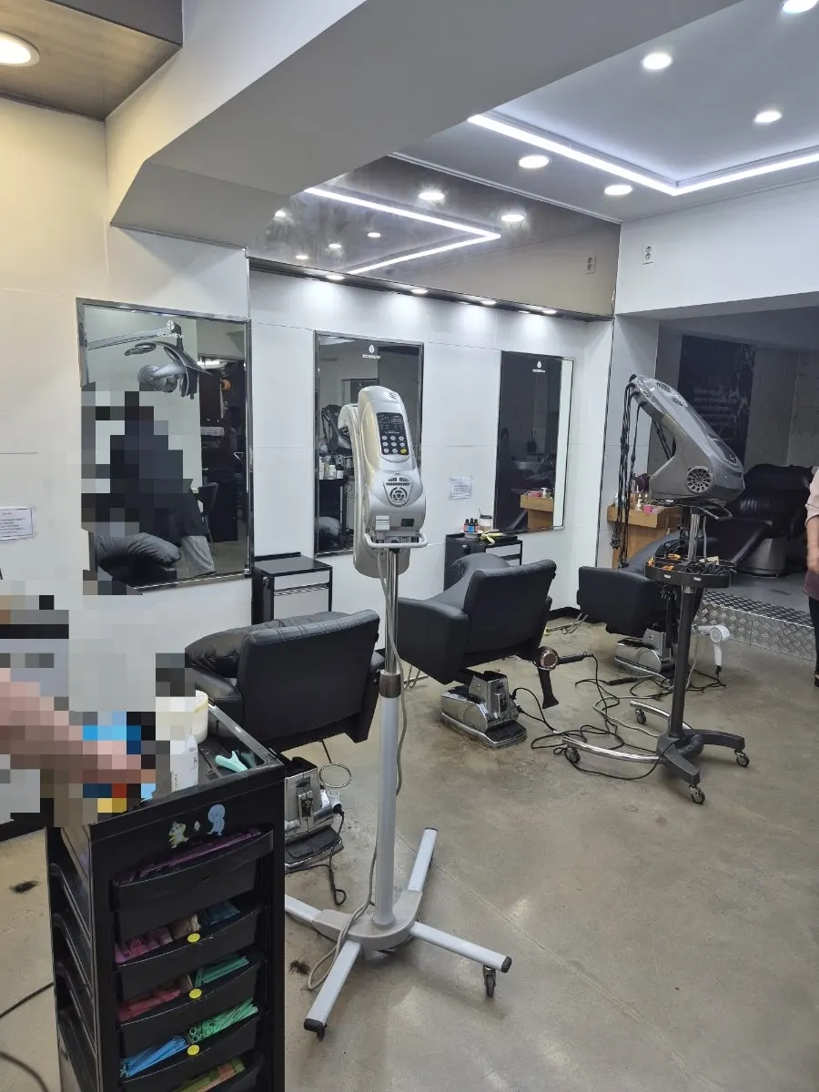Relaxed salon interior on a weekday evening