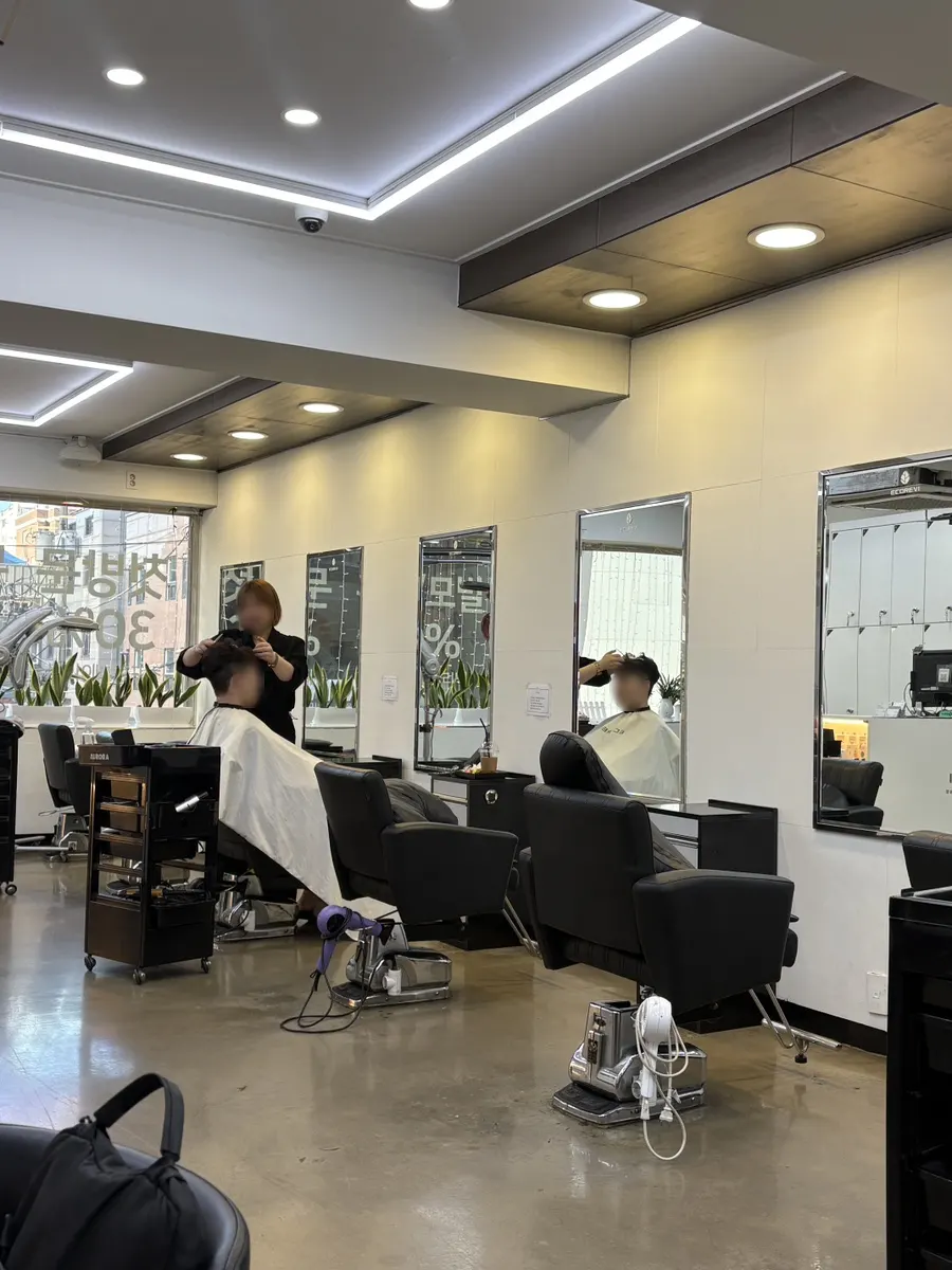Busy salon interior on a Friday afternoon