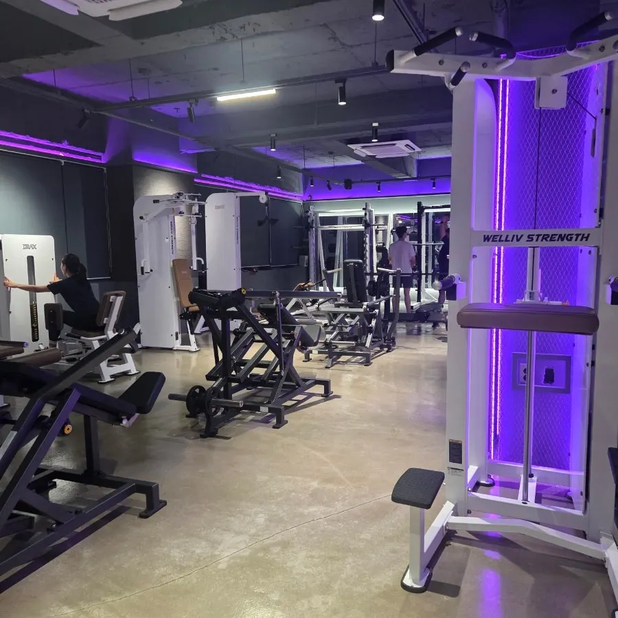 Free weight zone with mirrors