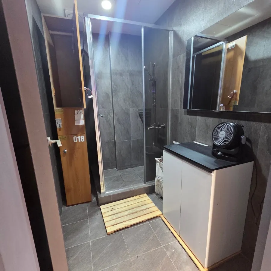 Inside a private individual shower