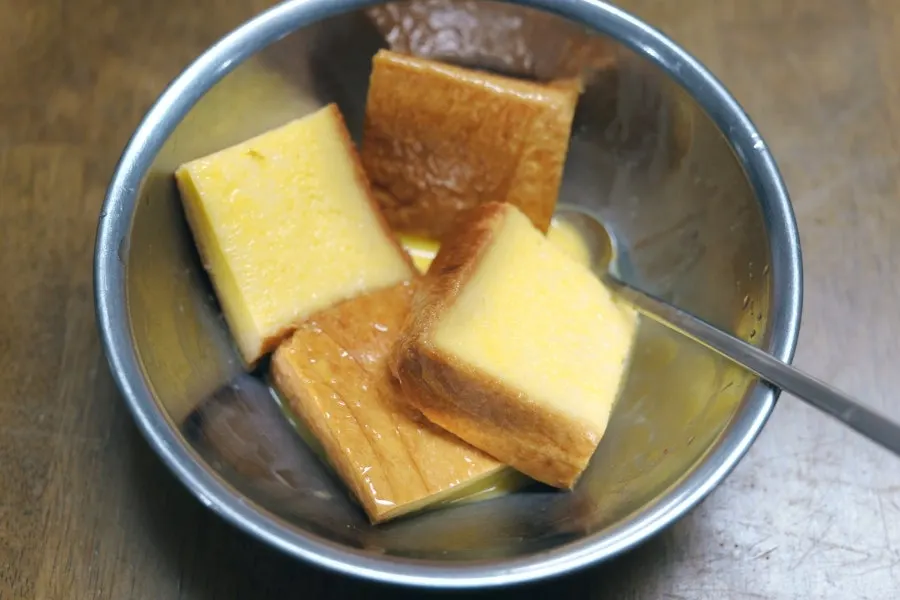 Egg wash beaten in a bowl