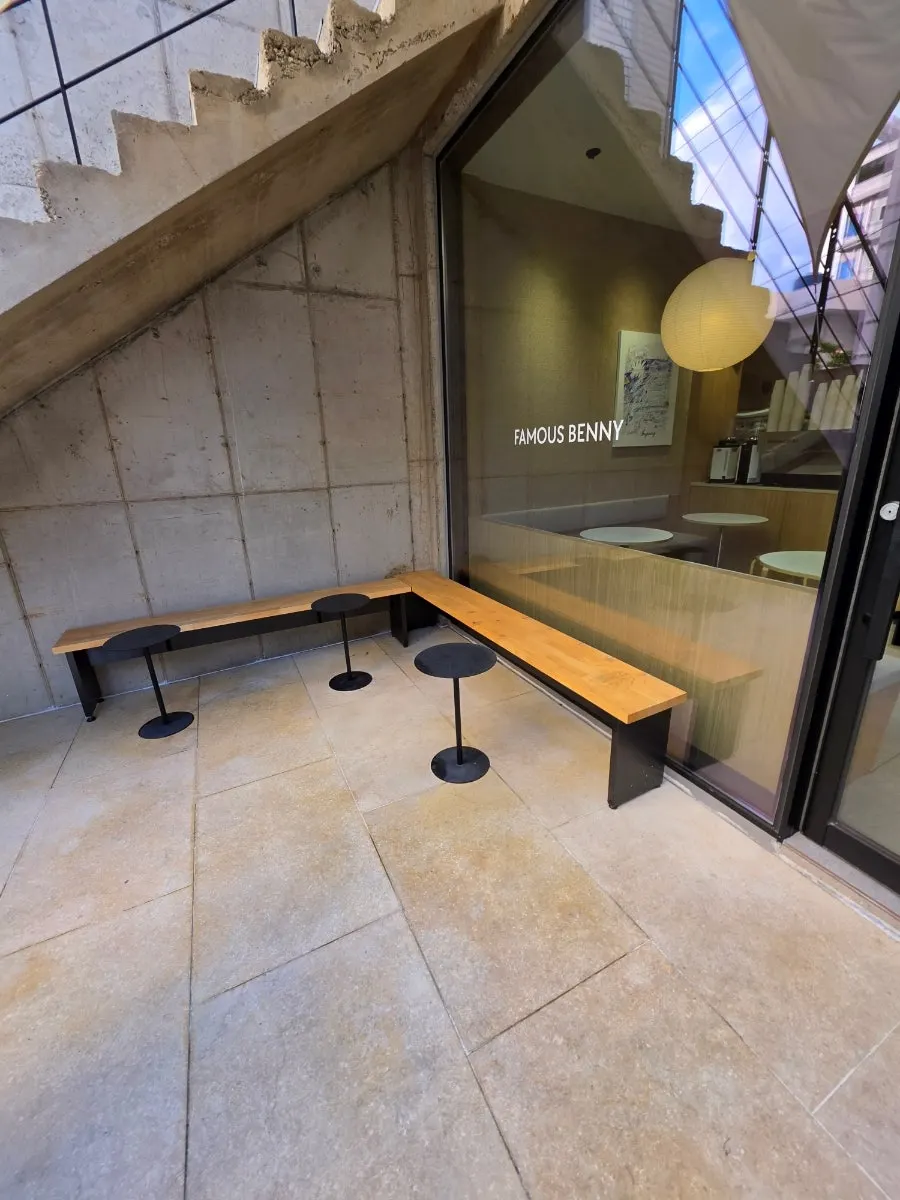 Outdoor seating at Famous Benny Gwangalli Branch