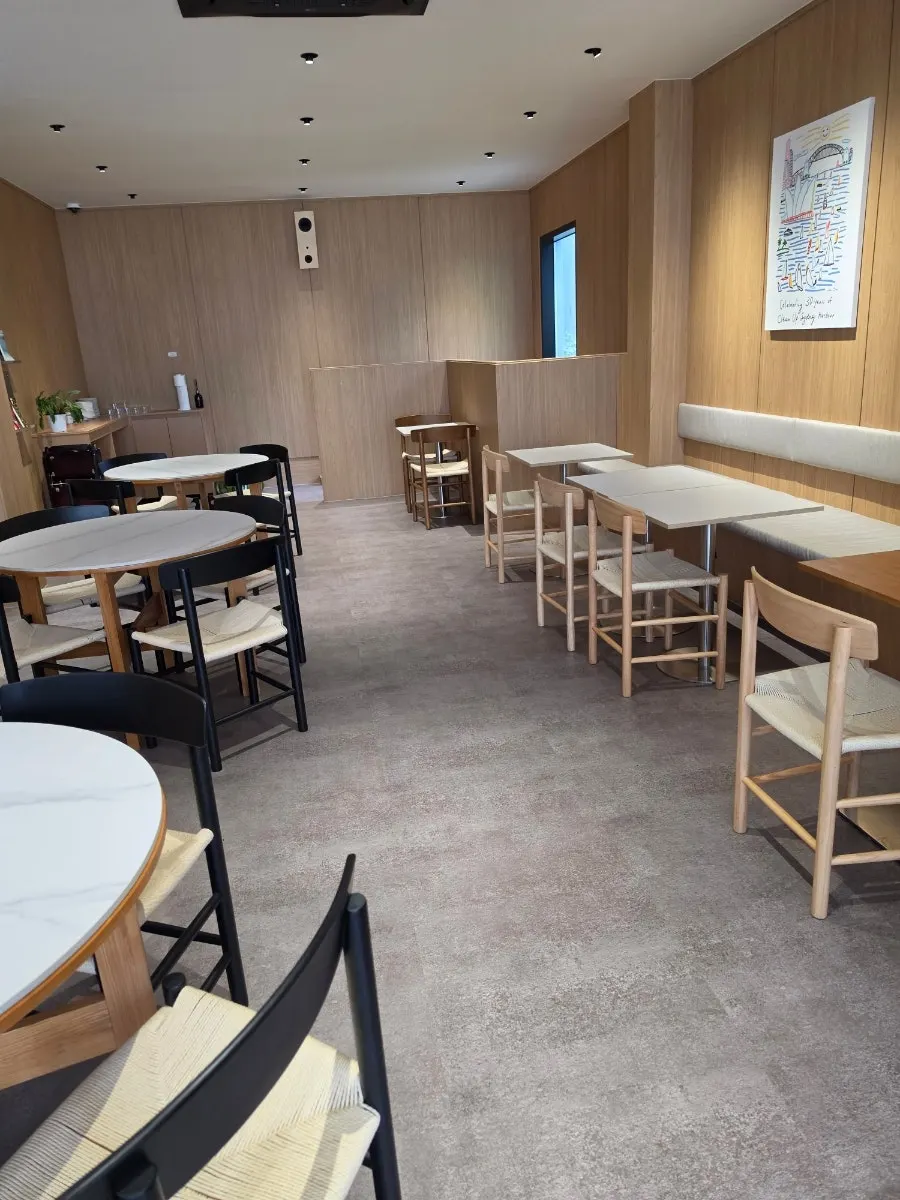 Sleek interior of Famous Benny's 2nd floor