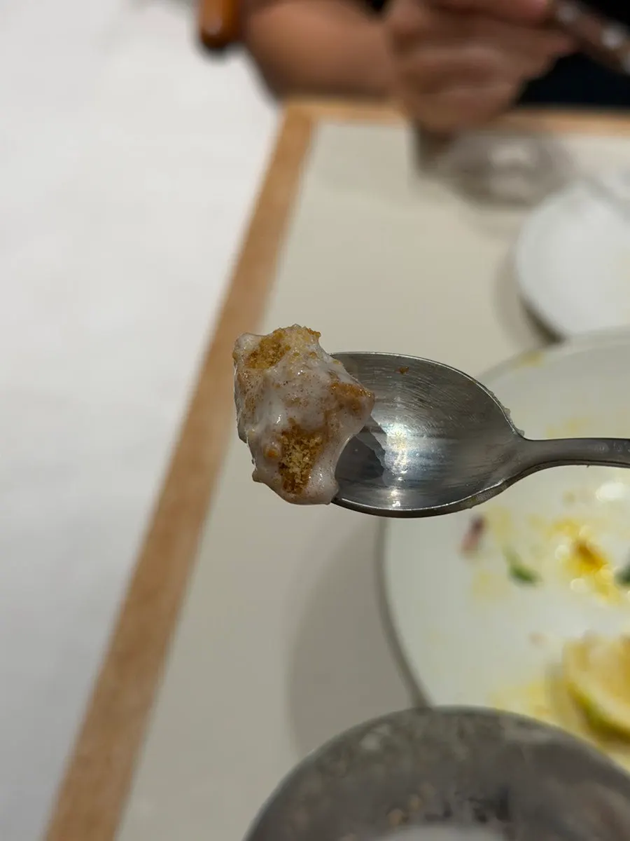 Close-up of the gelato dessert
