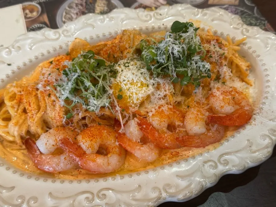 Creamy Tuscan shrimp pasta