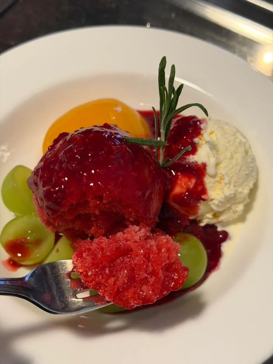 Panna salata served alongside a hot americano