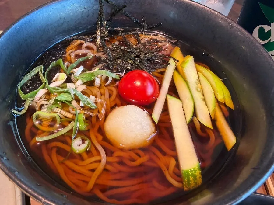 Pine Katsu's soba noodles and broth