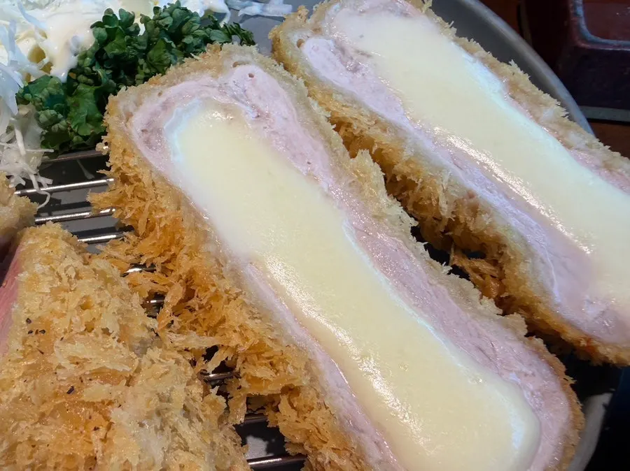 Warm cutlet paired with cold soba