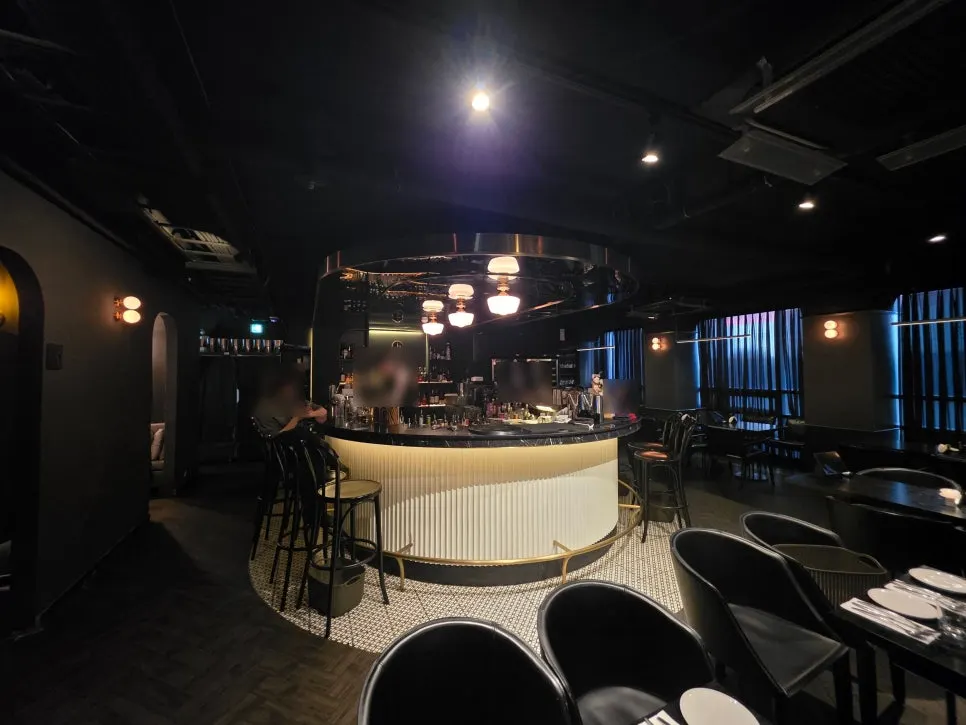 Table seating facing the stage