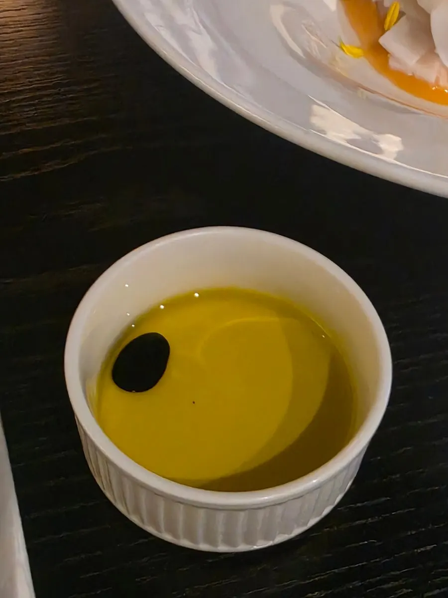 Focaccia served with olive oil and balsamic glaze