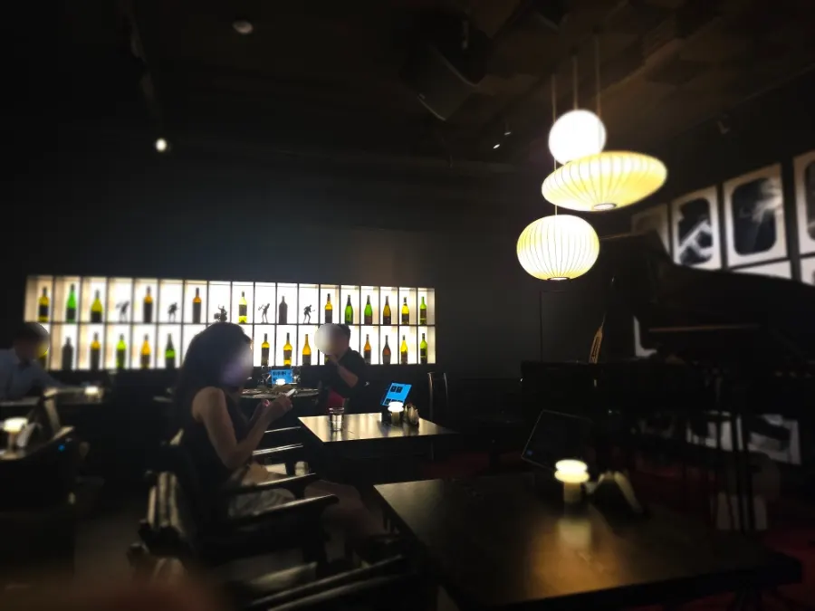Flat Nine bar counter and liquor display