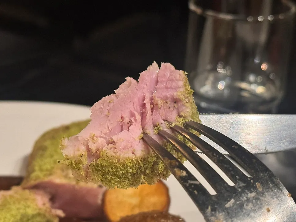 Tenderloin with herb crust and demi-glace sauce