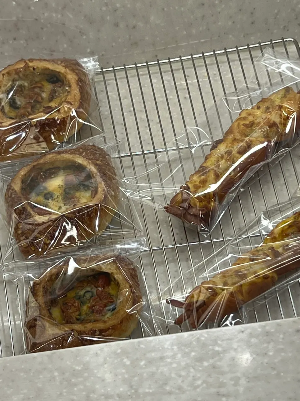 Bread display case at Flowerpot Cafe