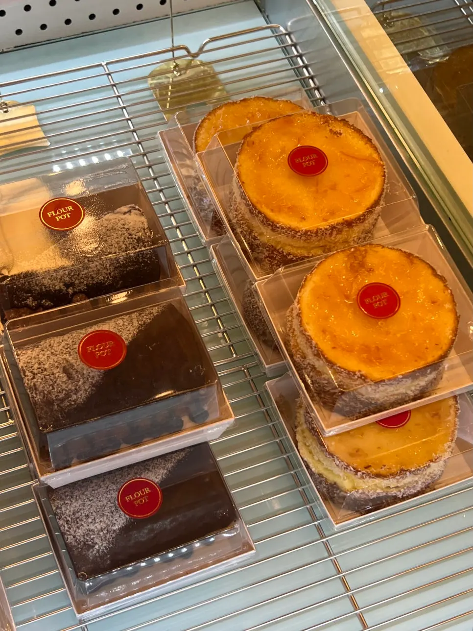 Salt bread and cream-filled bread display