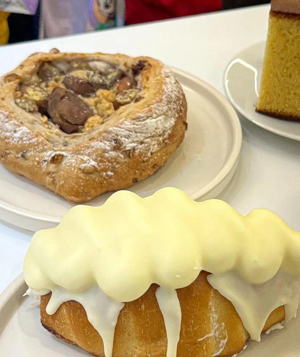 Nagasaki castella and walnut cream cheese bread