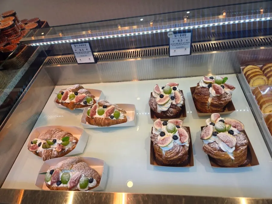 Bakery corner with shokupan, salt bread and red bean bread