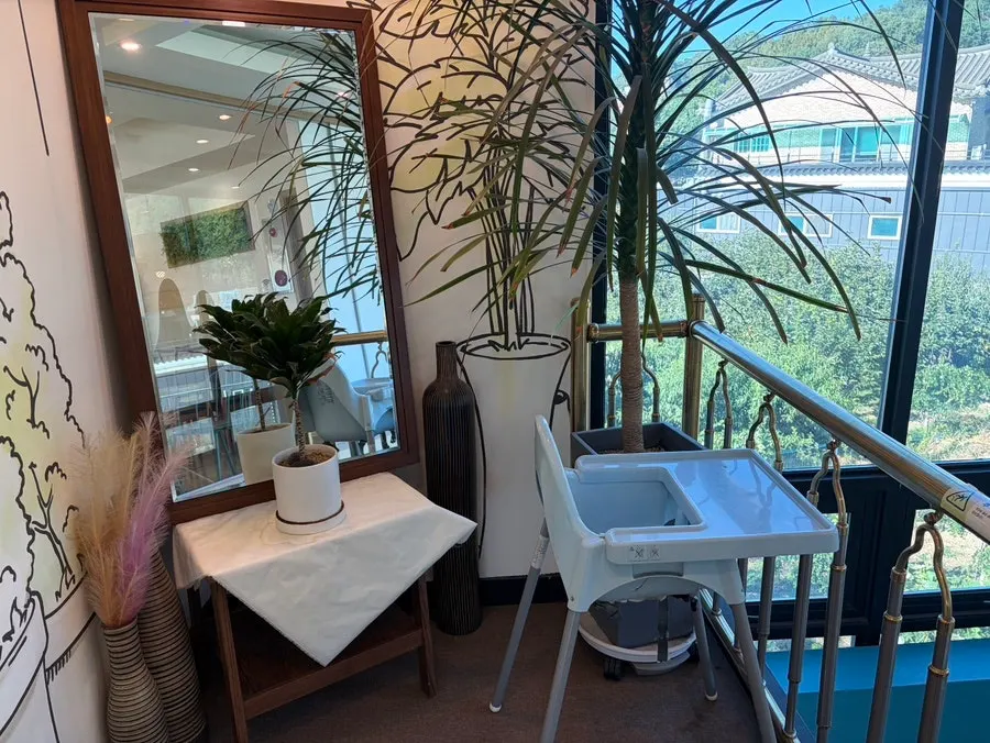 Café interior seating and display area