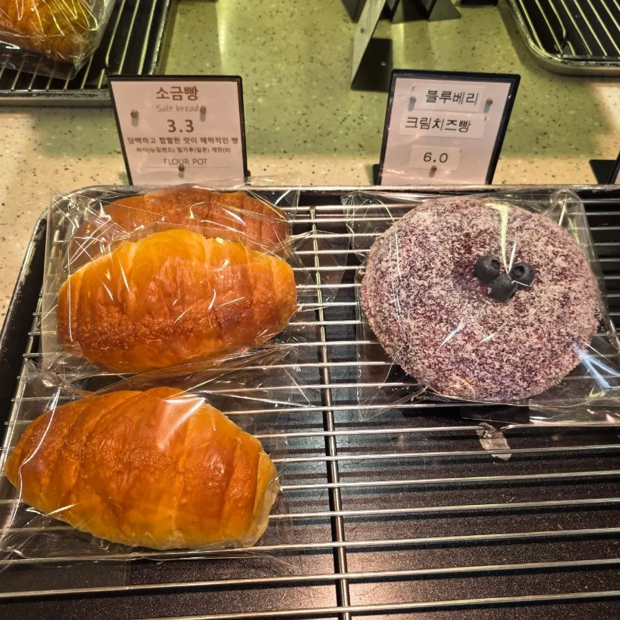 Bread in the second-floor bakery case