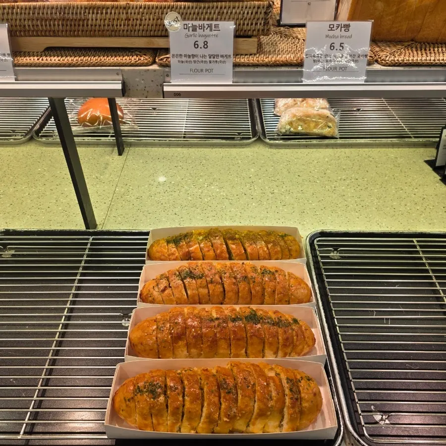 Bread display on the second floor of Flowerpot Cafe