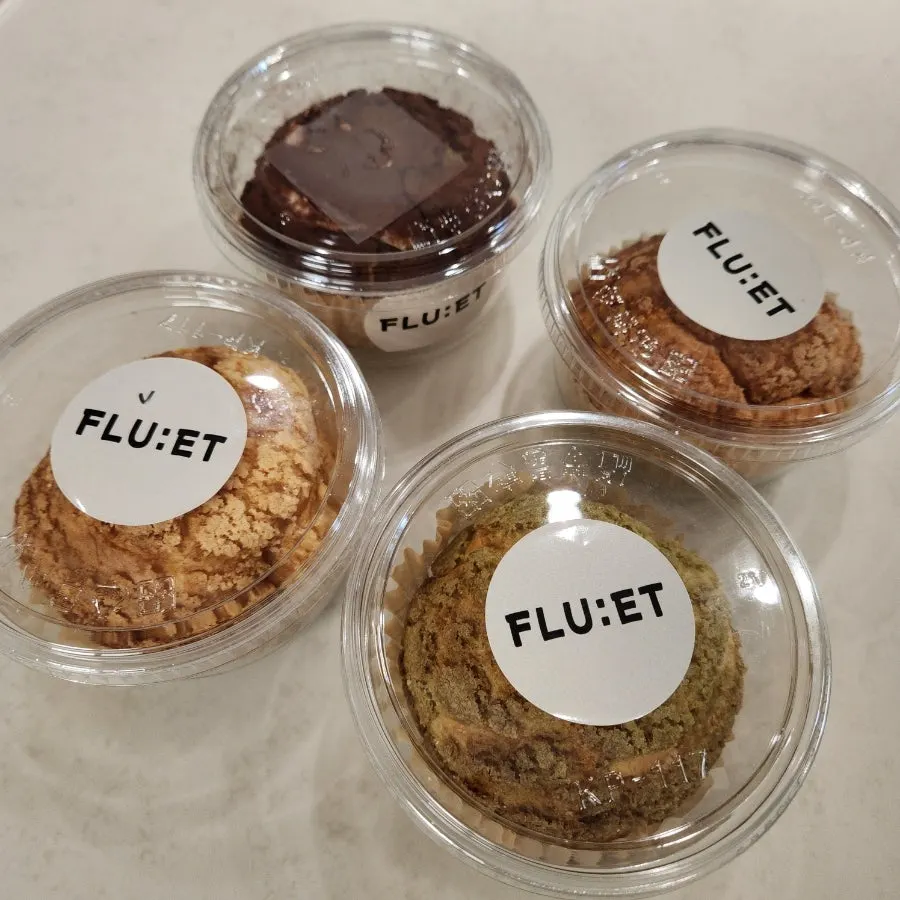 Close-up of an individually packed choux container