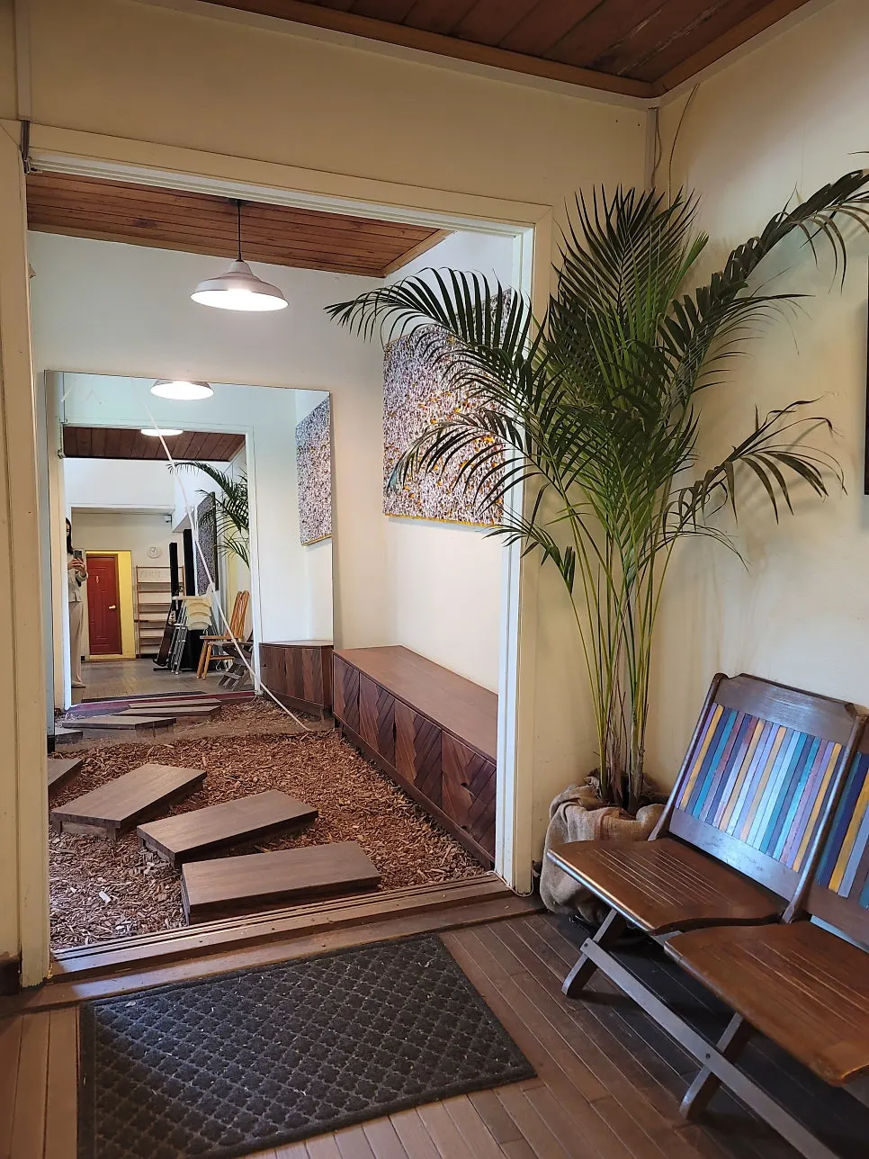 Full-length mirror photo zone at Forerest's entrance
