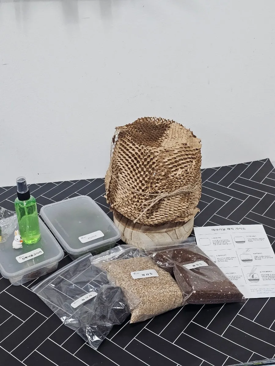 테라리움 만들기에 사용하는 키트 기본 재료