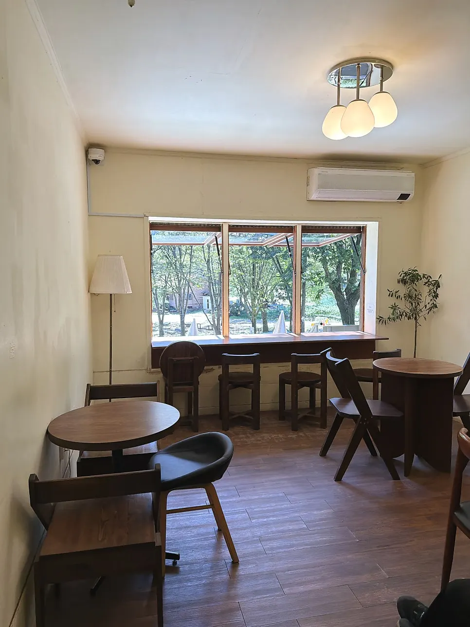 Café interior with vintage furniture