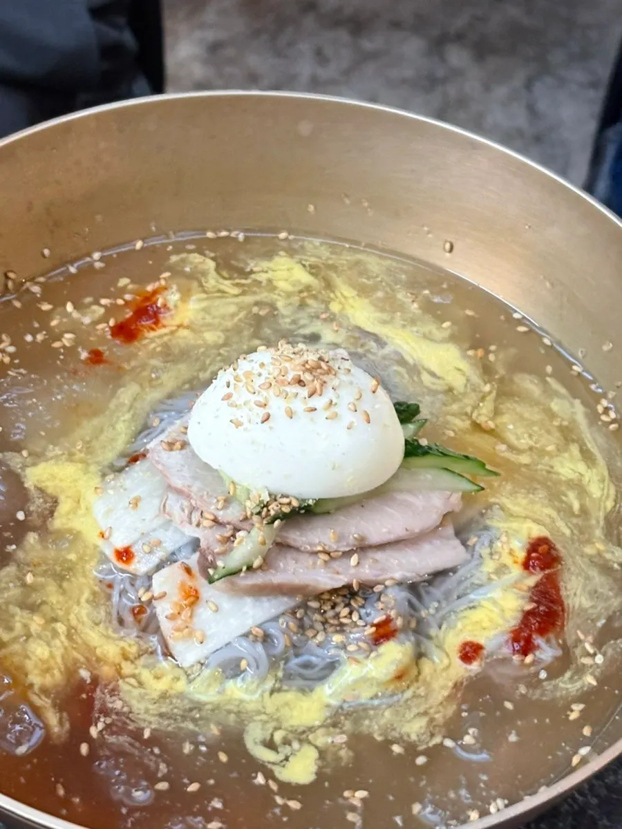살얼음 올라간 물냉면과 고명