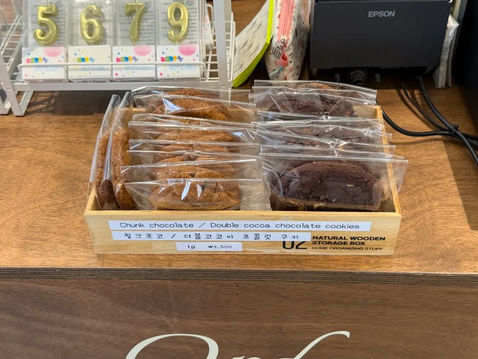Croffles and other desserts in the display case