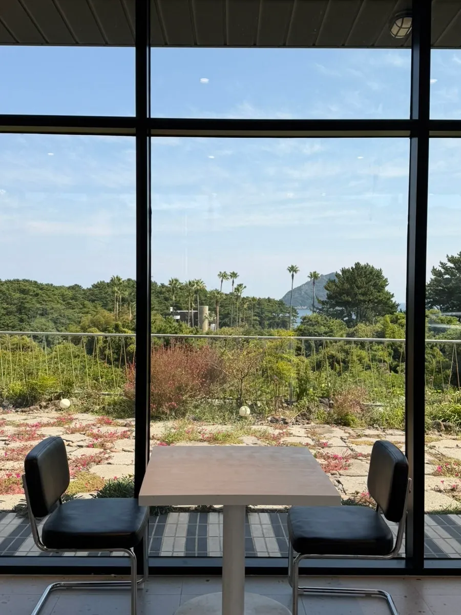 Ocean view of Seopseom Island from the café window