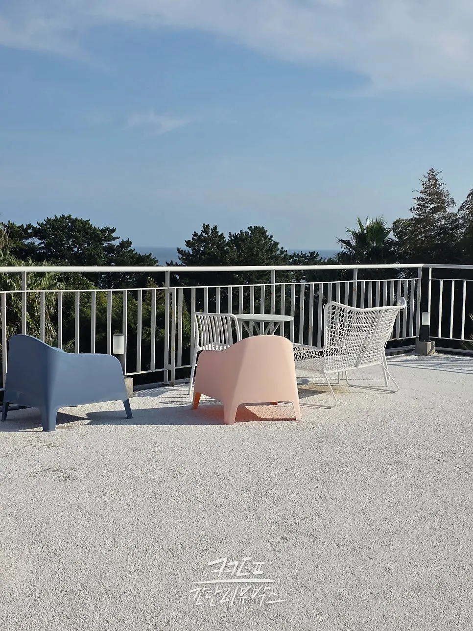 View of the Seogwipo sea from the terrace